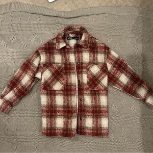 Zara Burgundy and Cream Plaid Flannel